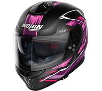 Nolan N80-8 Thunderbolt N-Com Casco, negro-rosa, tamaño XS para Hombres