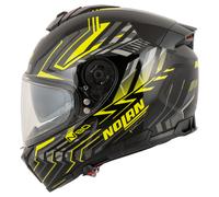 Nolan N80-8 Turbolence N-Com Casco, negro-gris-amarillo, tamaño S para Hombres