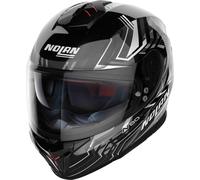 Nolan N80-8 Turbolence N-Com Casco, negro/gris/plata, Talla XL (62)