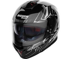 Nolan N80-8 Turbolence N-Com Casco, negro/gris/plata, Talla XXL (64)