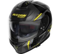 Nolan N80-8 Wanted N-Com Casco, negro-gris-amarillo, tamaño S para Hombres