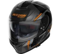 Nolan N80-8 Wanted N-Com Casco, negro-gris-naranja, tamaño 2XL para Hombres