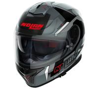 Nolan N80-8 Wanted N-Com Casco, negro-gris-rojo, tamaño S para Hombres
