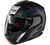 Nolan N90-3 Laneway N-Com Casco, negro-lila, tamaño S para Hombres