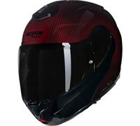 Nolan X-1005 Ultra Carbon Liquido N-Com Casco, rojo, tamaño S para Hombres