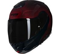 Nolan X-1005 Ultra Carbon Liquido N-Com Casco, rojo, Talla S (56)