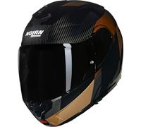 Nolan X-1005 Ultra Carbon Sportivo N-Com Casco, negro-marrón-beige, tamaño M para Hombres