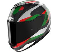 Nolan X-904 Ultra Carbon Calibro Quin Casco, negro/rojo/verde, Talla M (58)