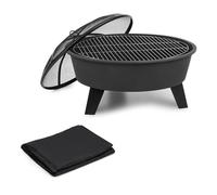 Nolana brasero Ø 73 cm parrilla Ø 64 cm protección contra la intemperie acero negro