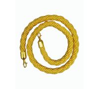 NOLDAR | Cuerda trenzada de color dorado para catenarias con ganchos de color dorado. Diámetro de 3 cm y Longitud de 1,5 metros.