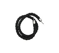 NOLDAR | Cuerda trenzada de color negro para catenarias con ganchos de color plateado. Diámetro de 3 cm y Longitud de 1,5 metros.