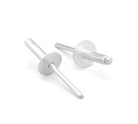 NOLDAR | Remaches de aluminio con cabeza ancha. Medida: 4,8 x 16 mm. Cabeza de 16mm. Color PLATEADO (100 unidades)