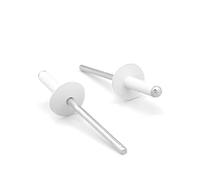 NOLDAR | Remaches de aluminio con cabeza ancha. Medida: 4,8 x 20 mm. Cabeza de 16mm. Color BLANCO (100 unidades)