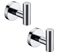 Nolimas SUS304 - Juego de 2 Ganchos de Acero Inoxidable para Colgar Ropa de baño, Armario, esponjas, para Colgar en la Pared, Redondo, para Cocina, Resistente, Color Negro Mate, Pulido, Cepillado