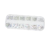 NOLITOY 1 Caja Taladro De Uñas Clavo Gemas Del Cuerpo Pedrería Gemas Pegajosas Pararse Para Uñas Pegatinas Para Uñas Encantos De Uñas De Oro Equipo Vidrio