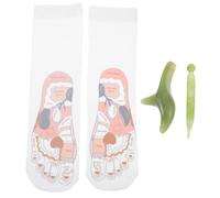 NOLITOY 1 Juego Calcetines De Pedicura Para Masajes Acupresión Calcetines De Masaje Con Herramientas Gráfico De Reflexología Sandalias De Reflexología Pañuelos De Cocina Estera Tela