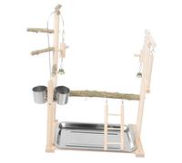 NOLITOY 1 Juego De Soporte para Loros Juguete para Hámster Transportín para Periquitos Baño para Pájaros Pequeños Juego para Cacatúas Perchas Naturales para Pájaros Soporte para
