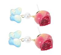 NOLITOY 1 Par Pendientes de Seca para Mujeres Joyería Floral Romántica Accesorio para Detalles Elaborados