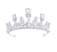 NOLITOY 1 Pc diadema de cristal para niñas Lazos para el pelo para Rosario diadema de boda Titulares hair topper de cumpleaños tocado único Hermosa aleación Silver
