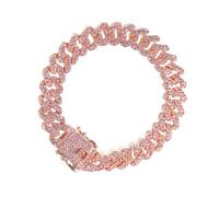 NOLITOY 1 Pieza Pulsera De Cadena Cubana Padre Hombre Inoxidable Papá Brazalete Aleación Rosa