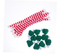 NOLITOY 10 Juegos DIY Mini Knit Christmas Hats Scarves Soft Wool Yarn Tiny Santa Hat Scarf For Wine Bottles Dolls Holiday Crafting Decorations