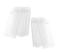 NOLITOY 10 Unidades Porta Credencial Vertical de Abs Transparente para Tarjeta de Identificación, Fácil de Transportar Visibilidad Clara, Adecuado para Oficina y Conferencias