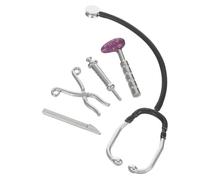 NOLITOY 12, 5 Piezas de Mini Herramientas de Doctor de Aleación Estetoscopio en Miniatura, Kit Médico Simulado, Decoración Realista para Juegos de rol