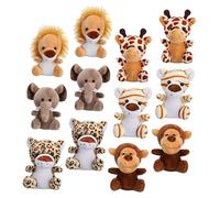 NOLITOY 12 Colgantes de Animales de Peluche Selva Mini, Llavero Creativo de Peluche Suave de Algodón PP, Set de 6 Modelos X 2 Unidades, Decoración Portátil para Mochila y Llaves