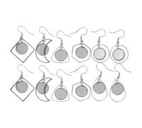 NOLITOY 12 Piezas de Biseles para Colgantes de Pendientes Acero Inoxidable Bases para Hacer Pendientes DIY Formas Redonda Cuadrada Luna Gota Hexágono y Triángulo Kit para Creación