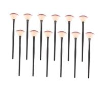 NOLITOY 12 Piezas Pincel De Maquillaje En Forma De Abanico Maquillaje De Abanico Spray Fijador Máscara Maquinillas De Afeitar Brillantina Latigazo Rostro Para Mujer Mango De Madera Black