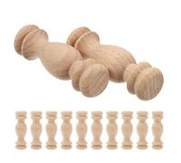 NOLITOY 12 Piezas Remates de Madera Maciza para Postes de Cama Accesorios Decorativos Estilo Columna Romana para Barras y Rieles de Cortinas Diseño Puente Pequeño Beige