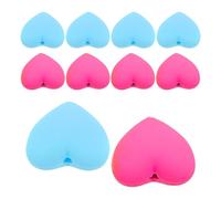 NOLITOY 12 Tapones para Agujas de Tejer de Silicona en Forma de Corazón, Protectores para Punta de Aguja, 3 Mm, Colores Rosa y Azul, 12 Piezas para Manualidades, Tejido y Accesorios DIY