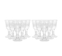 NOLITOY 12 Vasos de Vidrio Transparente 10 Ml Base Gruesa y Pie Alto, Set de 12 Piezas para Whisky, Cócteles y Licores, Ideales para Fiestas y Degustaciones