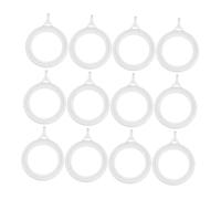 NOLITOY 12piezas Ganchos para Cortinas De Plástico Blanco Unidades Anillas con Ojales para Barras De Cortinas para Dormitorios y Salas De Estar Silenciosos