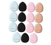 NOLITOY 15 Piezas Mini Esponjas Polvo para Dedos Pequeñas Portátiles Maquillaje Duradero Uso Seco y Húmedo Accesorios Belleza Rostro Color Aleatorio