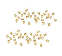 NOLITOY 1500 piezas Cuentas de Crimpado de Cobre Dorado Tubo para Fabricación de Joyas Accesorios DIY para Pulseras y Collares Material Resistente y Brillante