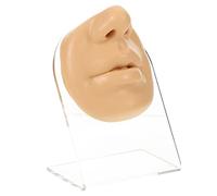 NOLITOY 1juego Modelo De Cara De Entrenamiento Para Perforaciones Simulador De Boca y Nariz Color Piel Soporte Incluido Material De Duradera Práctica Flexible Para Joyería y Maquillaje