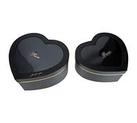 NOLITOY 2 Cajas en Forma de Corazón para Obsequio con Ventana Transparente, Papel Cartón Resistente y Diseño Elegante para Arreglos en San Valentín