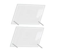 NOLITOY 2 juegos Blancas de Sobremesa de Acrílico Transparente Tableros de Mensajes Borrables con Base Estable y Clavos Publicitarios para Oficina y Hogar