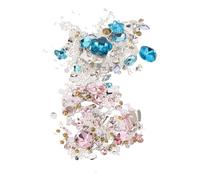 NOLITOY 2 Juegos Flatback Nail Art Rhinestones Shiny Resin Charms Hearts Butterflies Rectangles DIY Manicure Decorations Pastel Lake