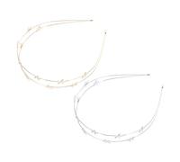 NOLITOY 2 Piezas Banda Para El Cabello Diademas Buenas Para Mujer Tiaras Diadema Nupcial Diademas Para Niñas Diadema De Pelo Diadema Para Mujer Chicas Diademas De Estrellas Moda Boda Metal