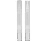 NOLITOY 2 piezas Bolígrafos Vacíos para Aceite de Uñas con Cabezal Flocado y Pincel Envases Transparentes Recargables para Cuidado de Cutículas y Brillo Labial Prácticos para Viaje y Uso
