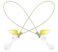 NOLITOY 2 Piezas Colgante de Llavero Flor de Tulipán para Móvil, Blanco