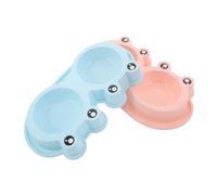 NOLITOY 2 Piezas Comedero para Perros Gatos Diseño Antideslizante Doble Plato para Comida Agua Gatos Callejeros