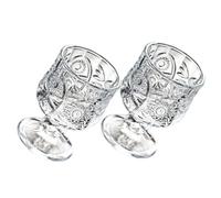 NOLITOY 2 piezas Copas de Vino de Cristal Transparente Diseño Retro Europeo con Dispensador Vaso Pequeño para Licor Base Pesada y Ergonómico para Decoración de Mesa y Fiestas Familiares