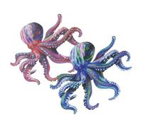 NOLITOY 2 piezas Decoración de Pared de Hierro Forma de Colores Vivos para Interiores y Exteriores Arte Mural Resistente y Duradero para Jardín y Hogar