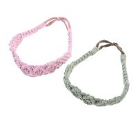 NOLITOY 2 piezas Diademas Bohemias Tejidas Mano Cintas Elásticas Decorativas para Mujer Cómodas y Flexibles para Yoga Running y Uso Diario