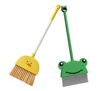 NOLITOY 2 Piezas Escoba Infantil de Juguete Pequeña y Ligera Diseño de Dibujos Animados de Amarillo y Rana para Enseñanza de Limpieza Casa y Jardín de Infancia