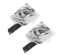 NOLITOY 2 piezas Gomas de Pelo Espiral con Diseño Mil Caracteres Accesorios Chinos para Peinados con Textura Trenzada Elásticas y Seguras para Mujeres y Niñas