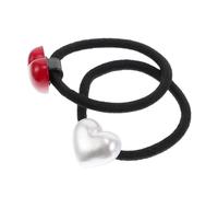 NOLITOY 2 piezas High Elastic Heart-shaped Hair Ties Ponytail Holders For And Women Gentle Ball Hair Bands For Little Cute Valentine Day In And